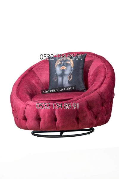 Yuvarlak Döner Mekanizmalı Berjer Koltuk
